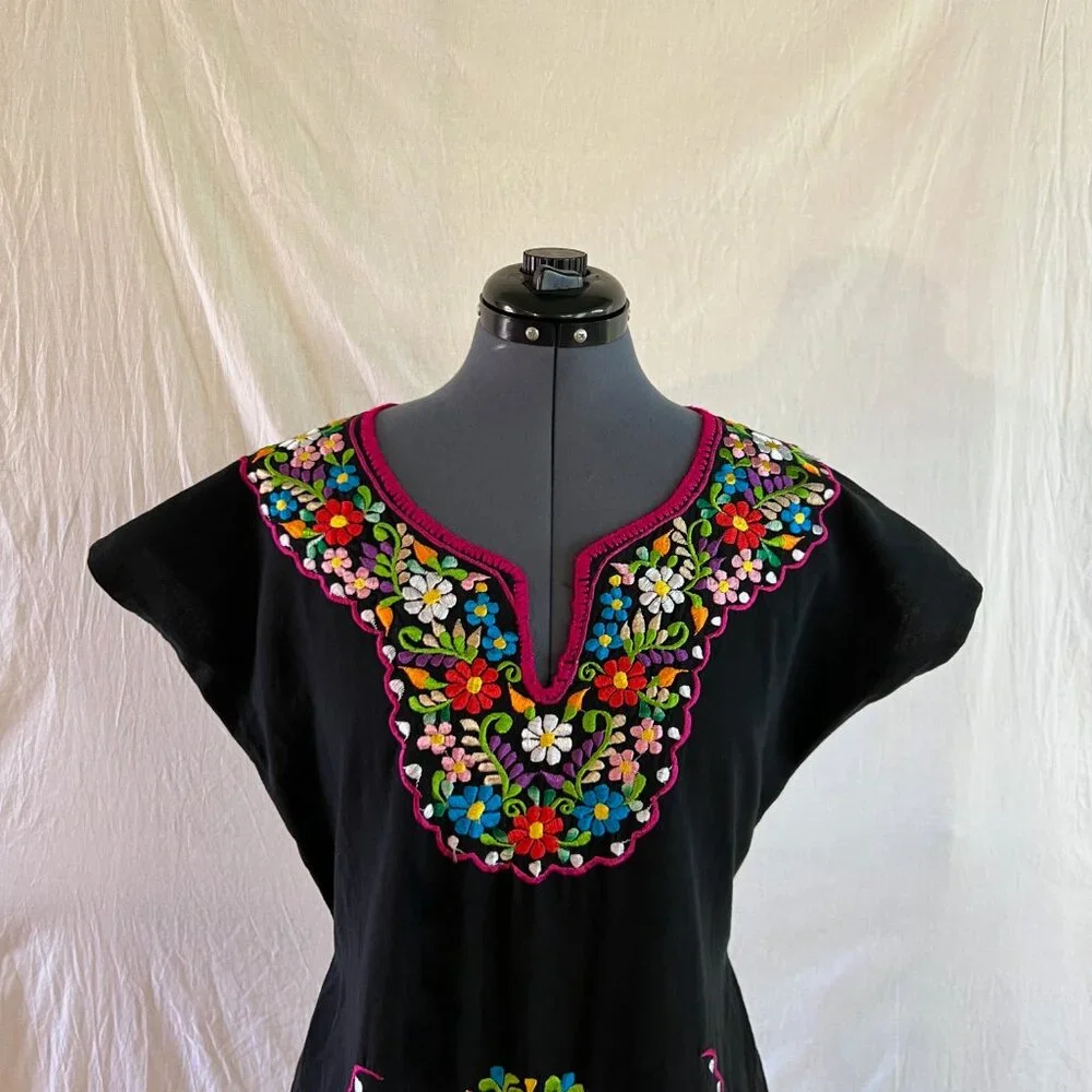 Authentic Mexican Tunic Blk Sz M - Picture 3 of 6